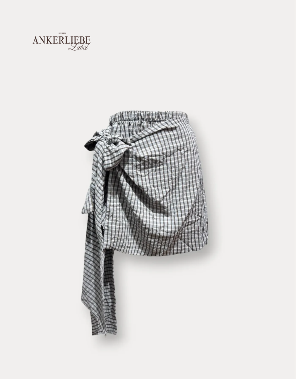 karierter wickel-skort | hellblau/choco