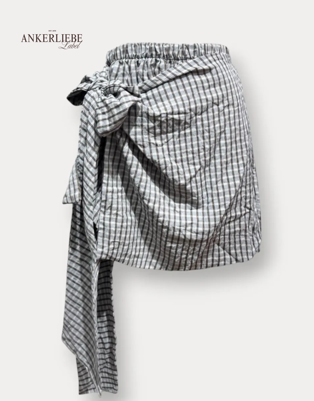 karierter wickel-skort | hellblau/choco