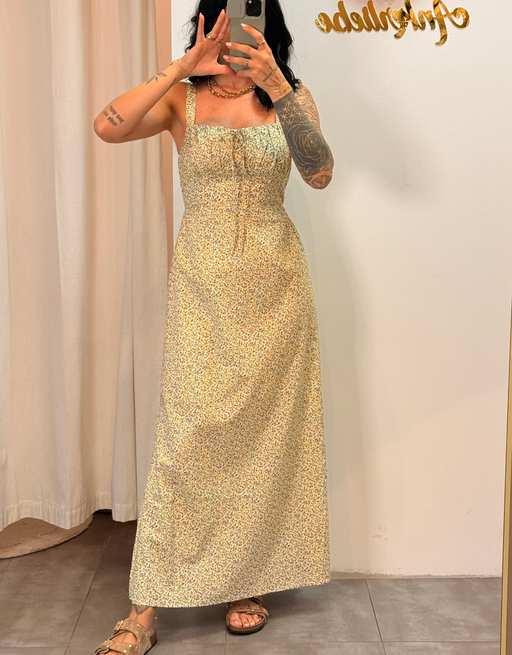 sommerliches Trägerkleid mit Blumen-Print | beige