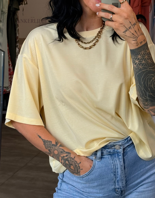 oversize shirt fine stripes | butteryellow