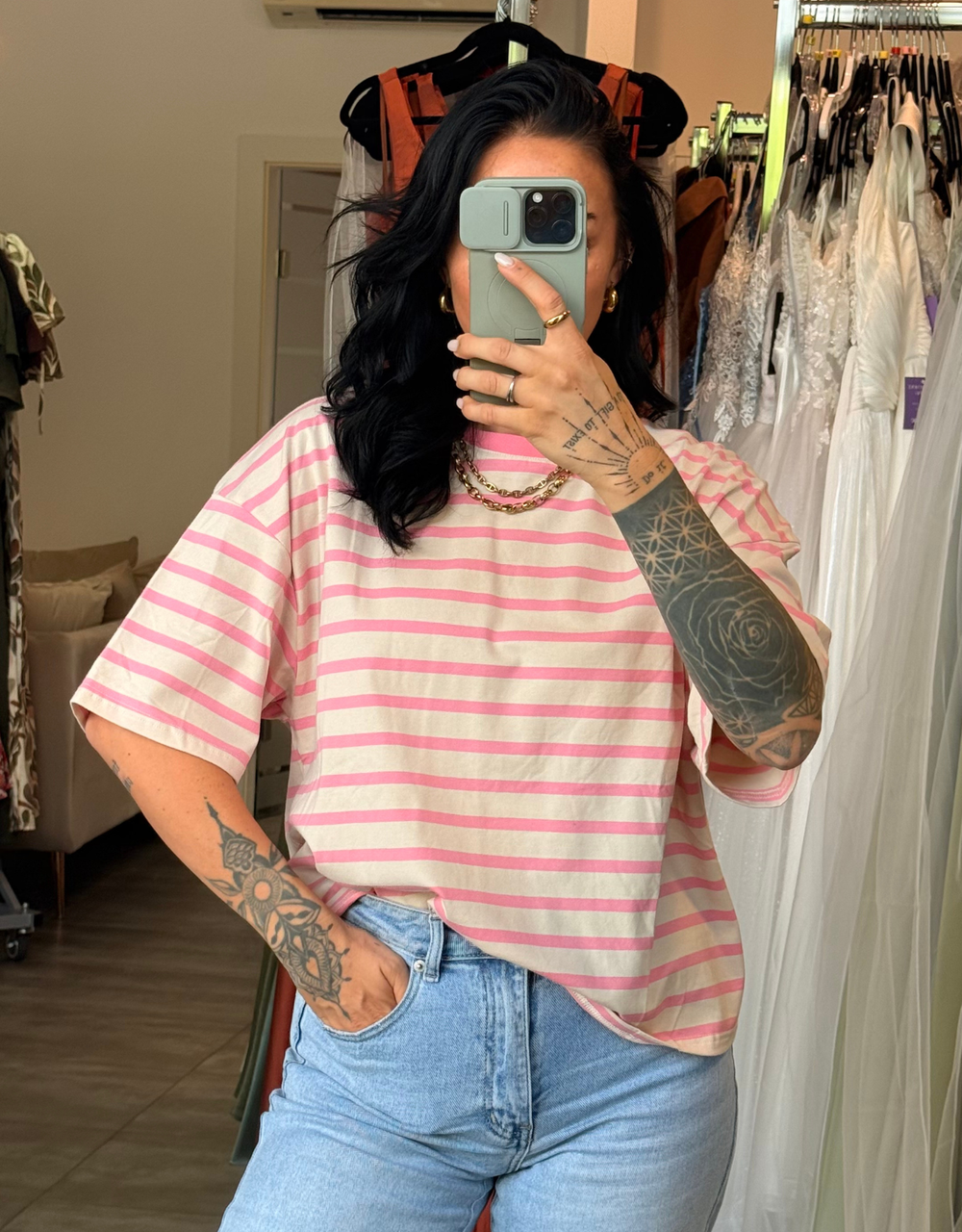 gestreiftes shirt  | rose
