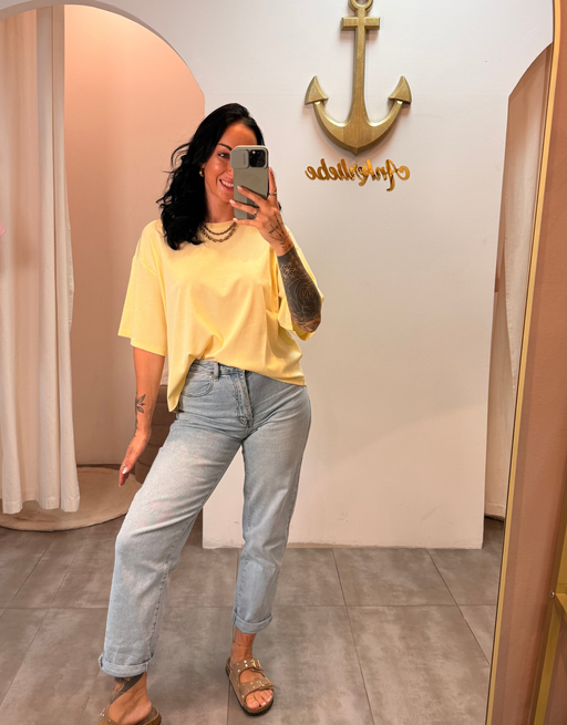 oversize shirt fine stripes | butteryellow