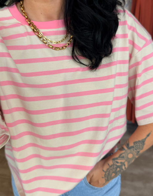 gestreiftes shirt  | rose