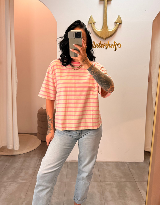 gestreiftes shirt  | rose