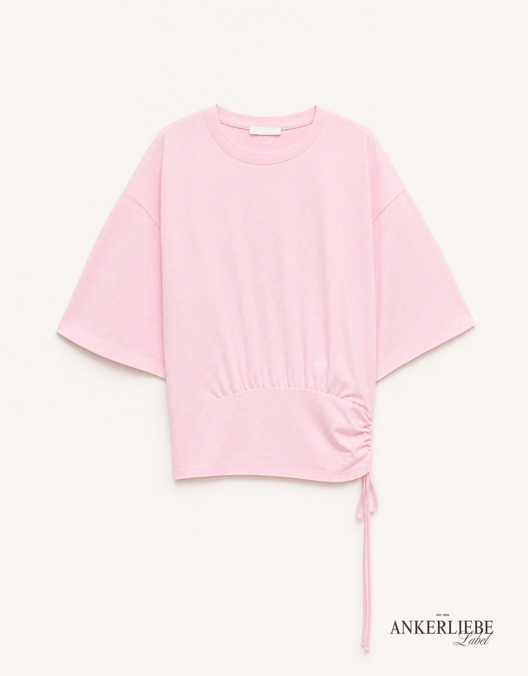 t-shirt aus elastischem baumwolljersey | rosa
