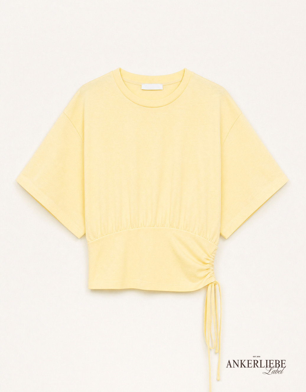 t-shirt aus elastischem baumwolljersey | butteryellow