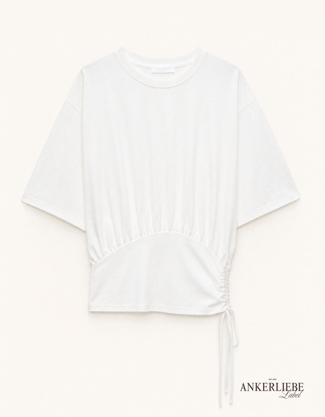 t-shirt aus elastischem baumwolljersey | ecru