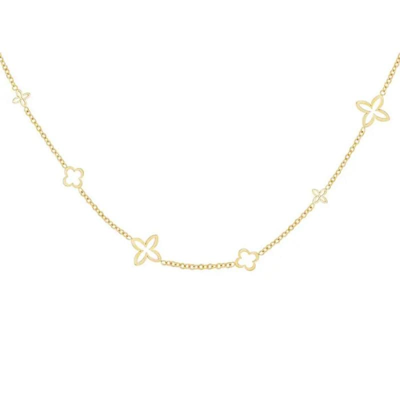 Goldene Edelstahlkette mit Blütenformen – Simple Lou