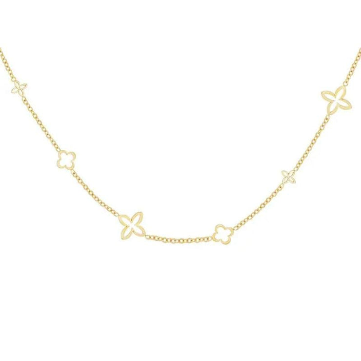 Goldene Edelstahlkette mit Blütenformen – Simple Lou