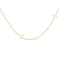 Goldene Edelstahlkette mit Blütenformen – Simple Lou
