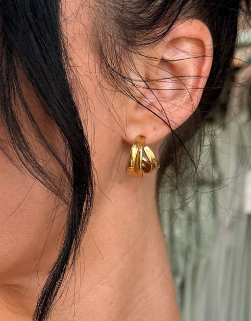 fine double hoops | gold
