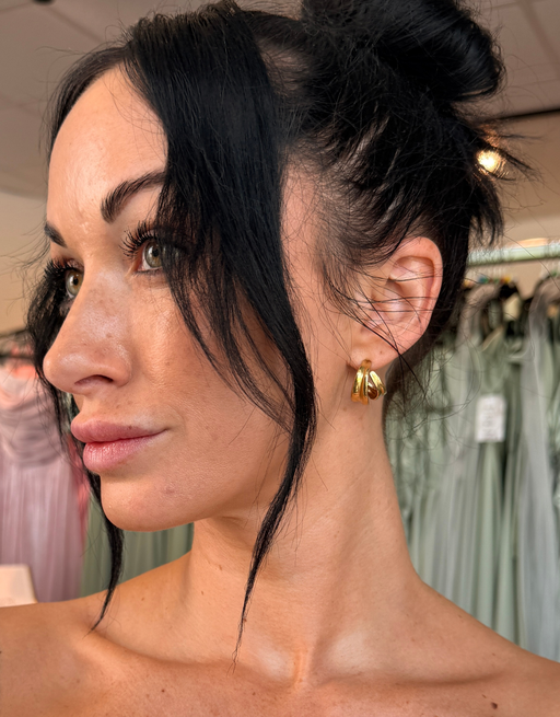 fine double hoops | gold