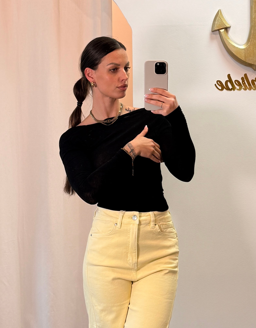 cashmere shirt rückenfrei | schwarz