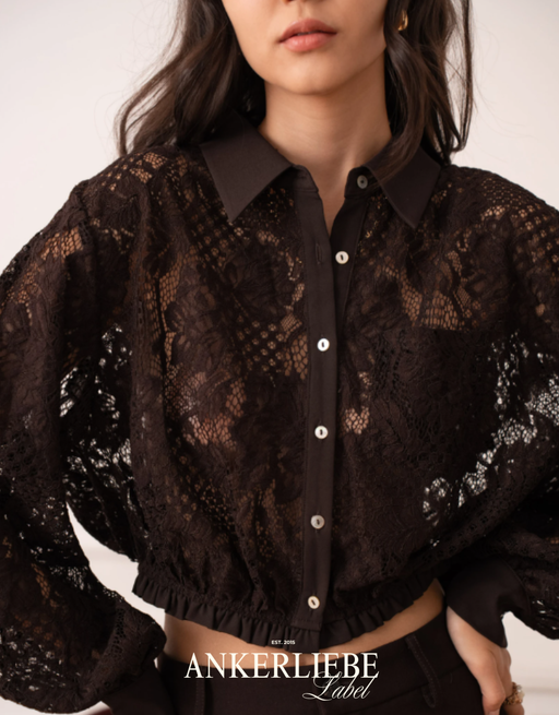 spitzen-crop-bluse | chocolate