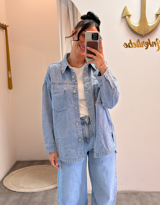 oversized jeanshemd | light blue