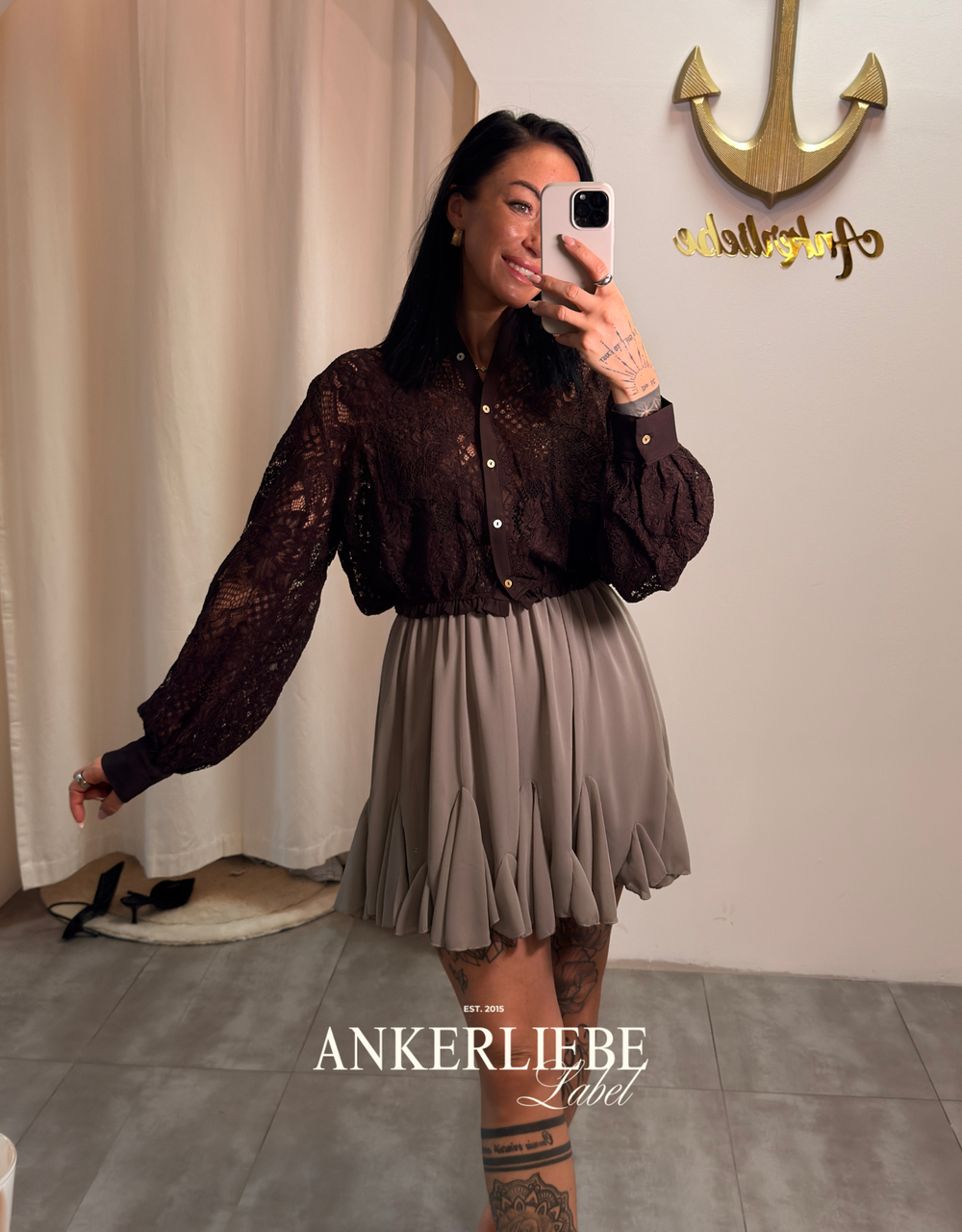 spitzen-crop-bluse | chocolate