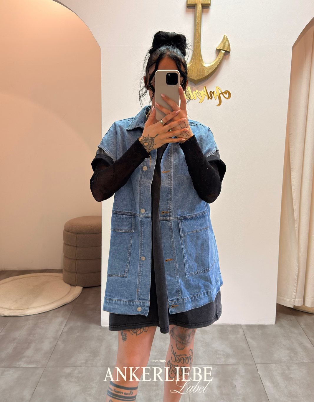 image oversized jean weste | light blue