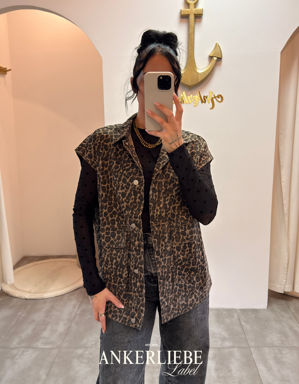 oversized jean weste | leo