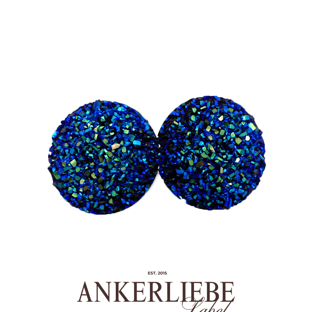 stecker druzy blau glitzer