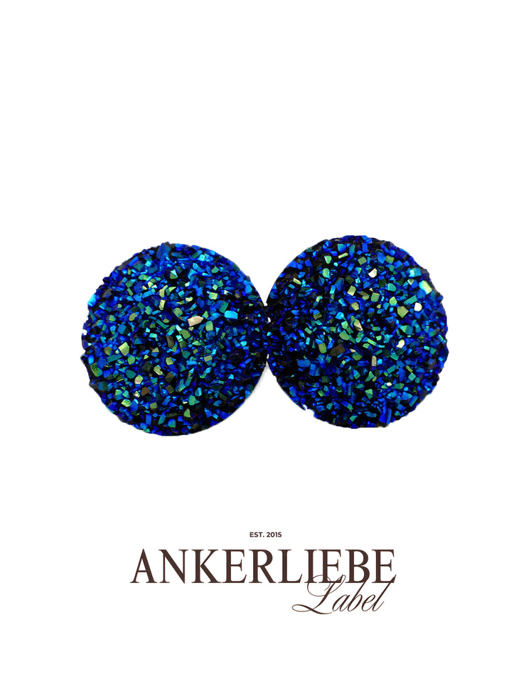 stecker druzy blau glitzer
