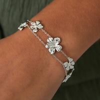 Sunray Clover Edelstahlarmand Tragefoto Silber Armband von Ankerliebe, hochwertiger Edelstahlschmuck