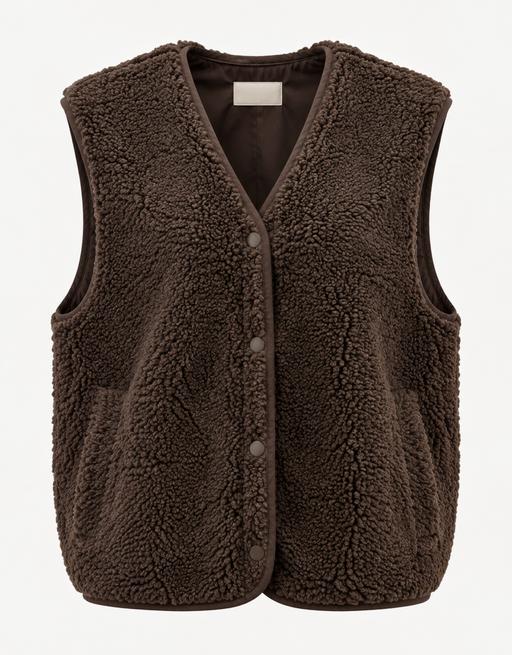 the cozy layer | teddyweste | schokobraun