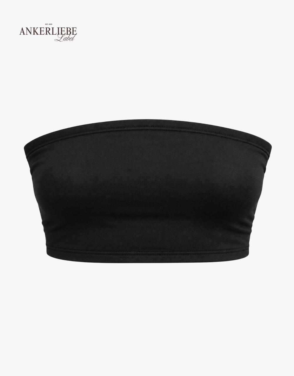 basic top trägerlos | cropped | schwarz
