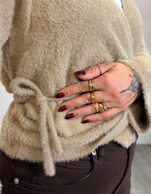 flauschige wickelweste | beige