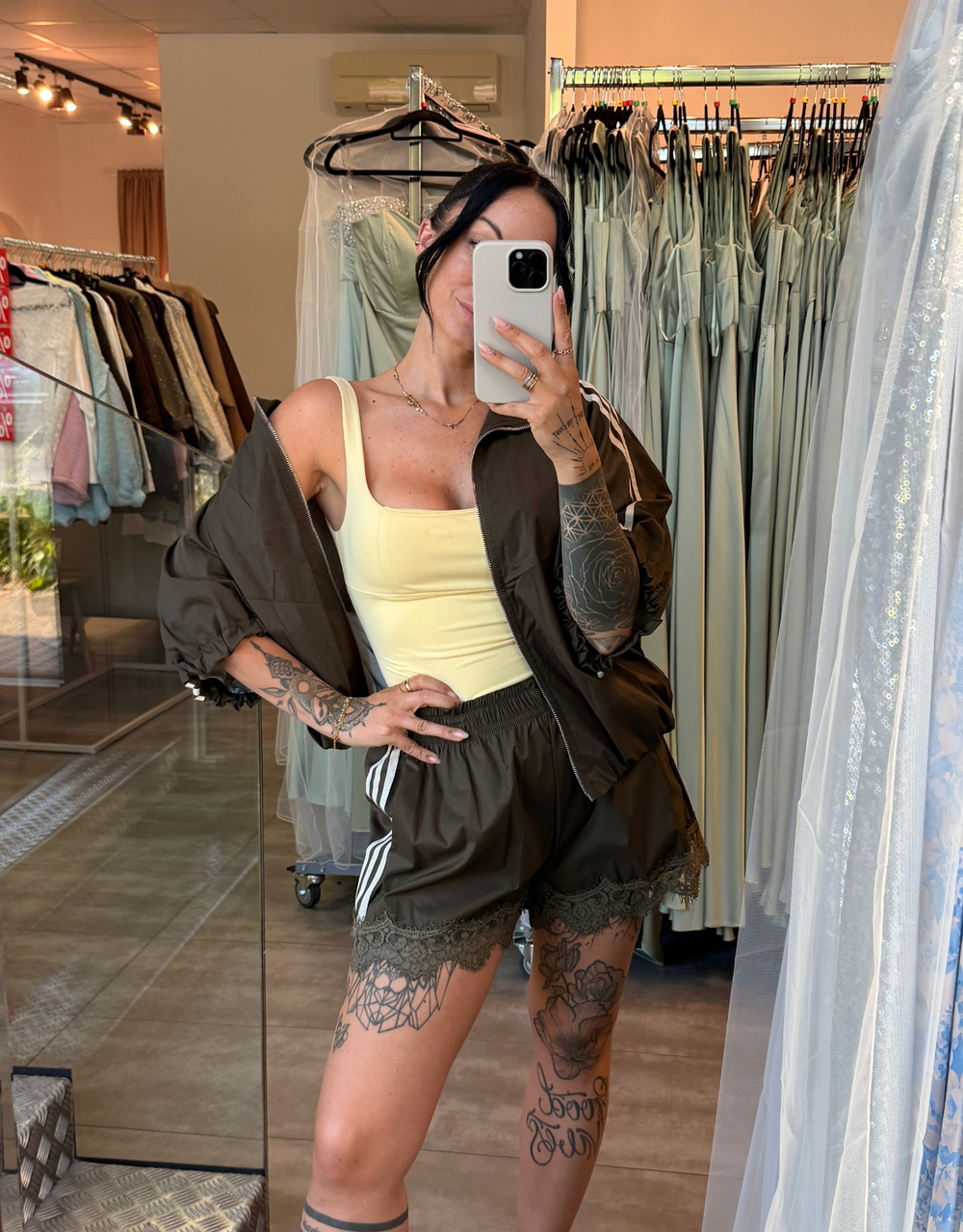 sportliche track-bomberjacke | khaki