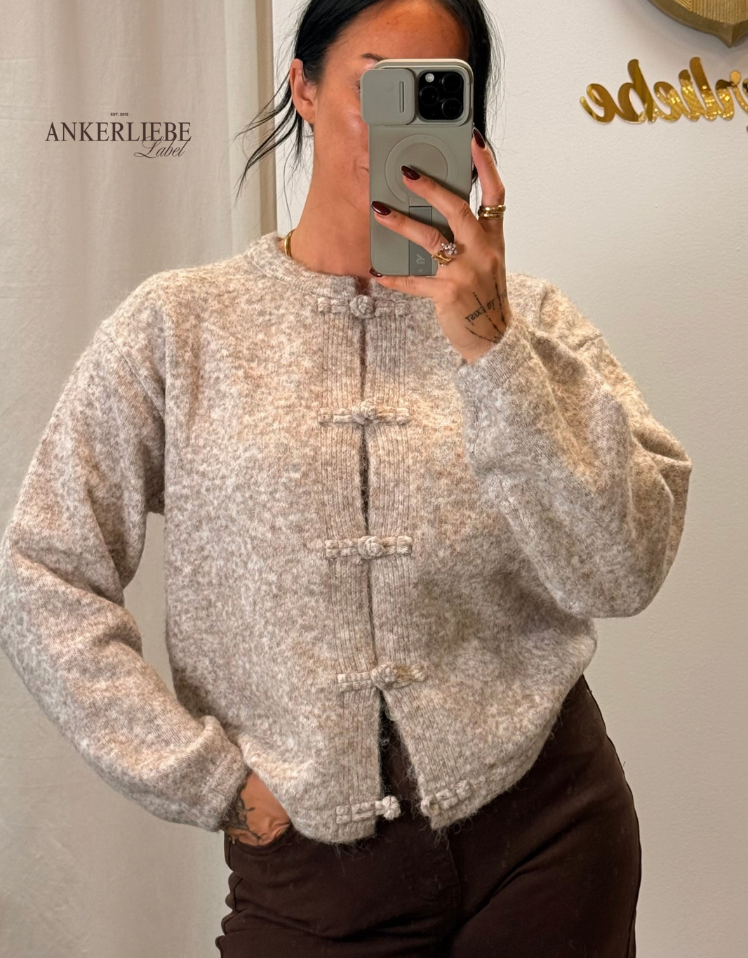 image trendy cardigan | taupe