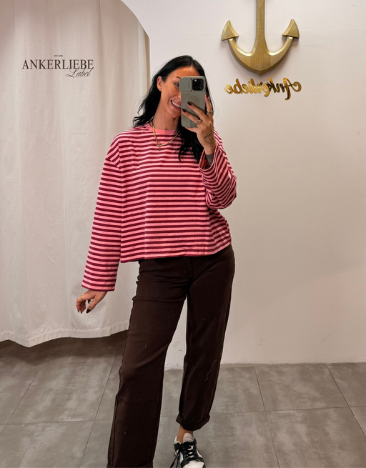 gestreiftes oversized longsleeve | candy