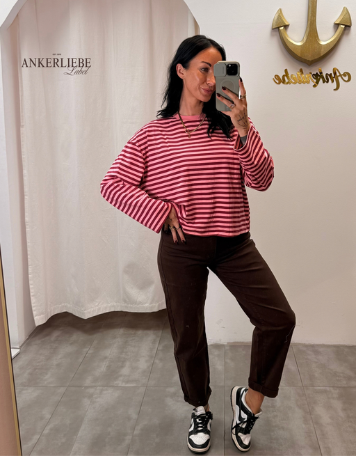 gestreiftes oversized longsleeve | candy