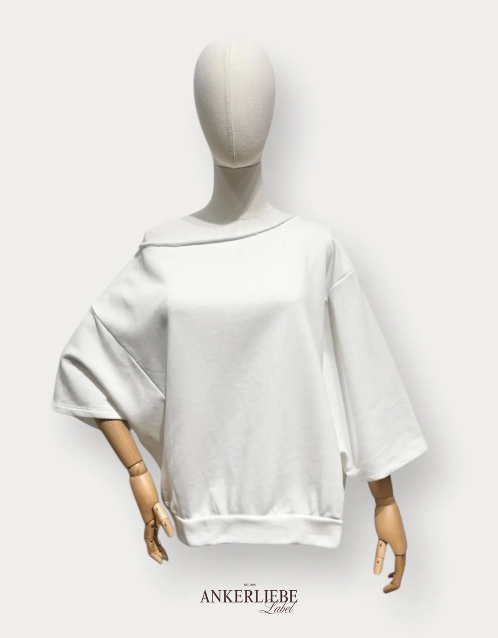 offshoulder cotton sweat-shirt | oversized | creme