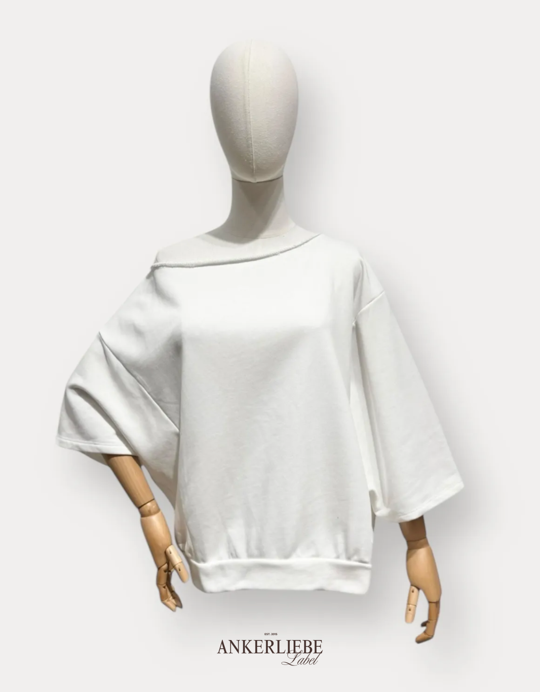 offshoulder cotton sweat-shirt | oversized | creme