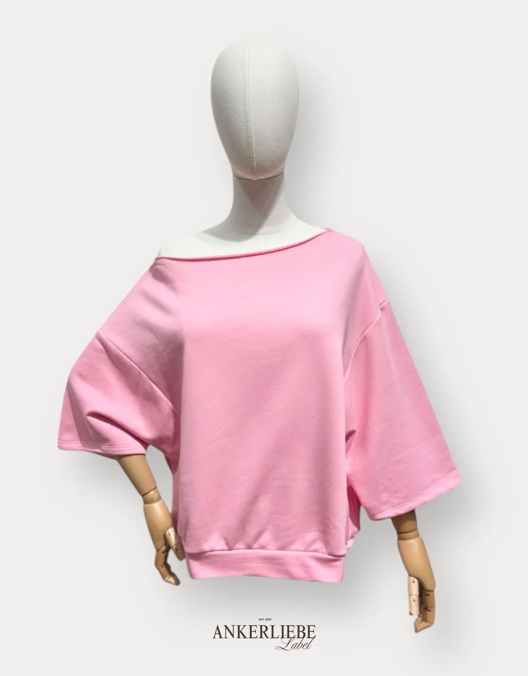 offshoulder cotton sweat-shirt | oversized | rosa