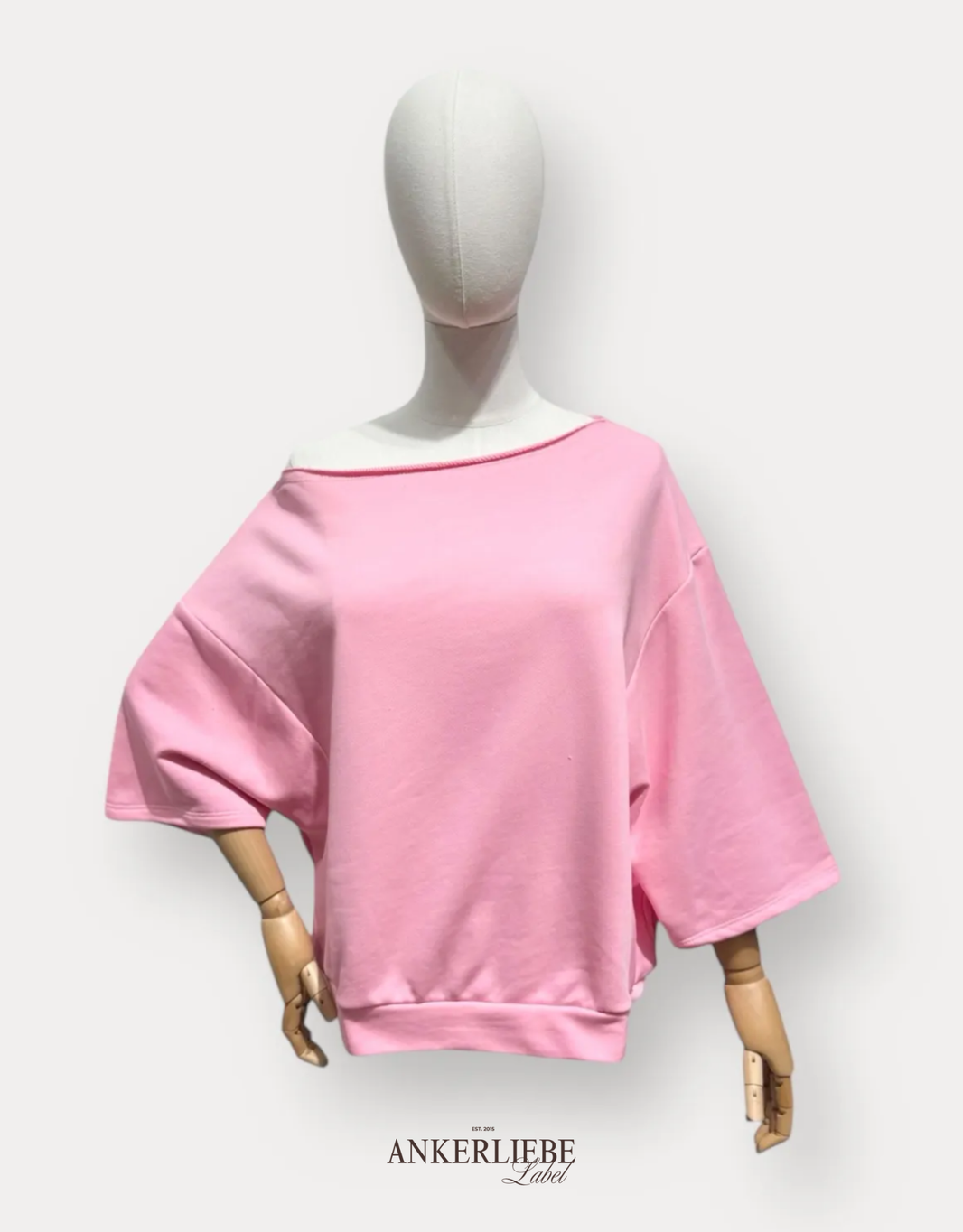 offshoulder cotton sweat-shirt | oversized | rosa