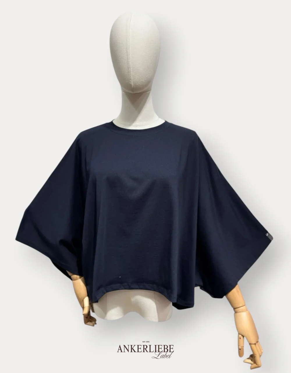 superlight perfect crop shirt | oversized | marineblau