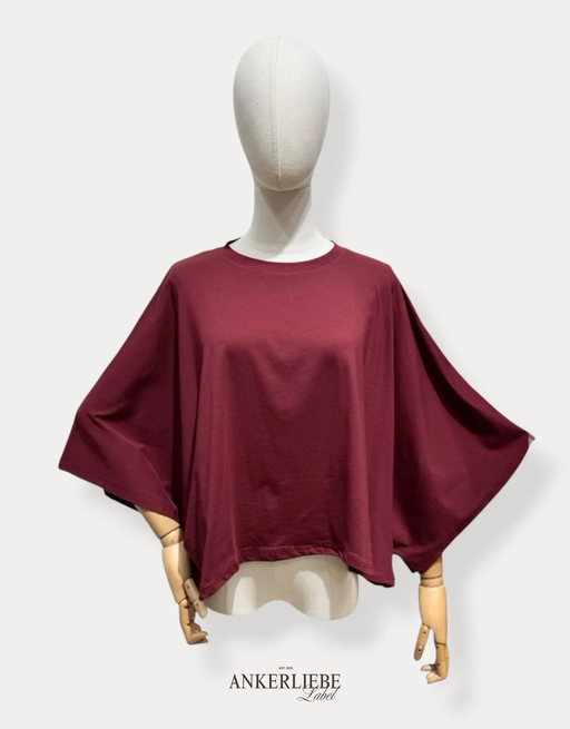 superlight perfect crop shirt | oversized | burgundy