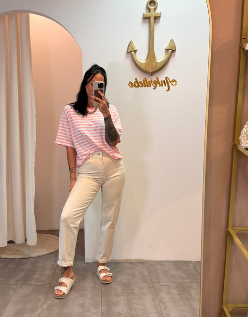 mom jean soft denim | creme