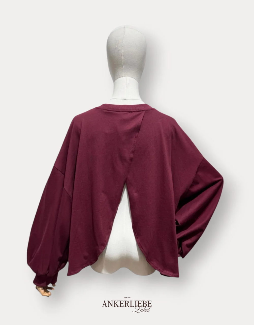 longsleeve mit offenem rücken | burgundy