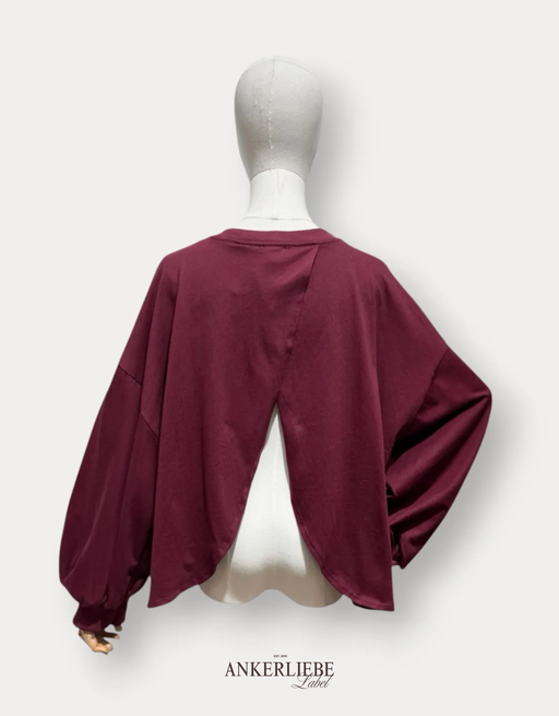 longsleeve mit offenem rücken | burgundy