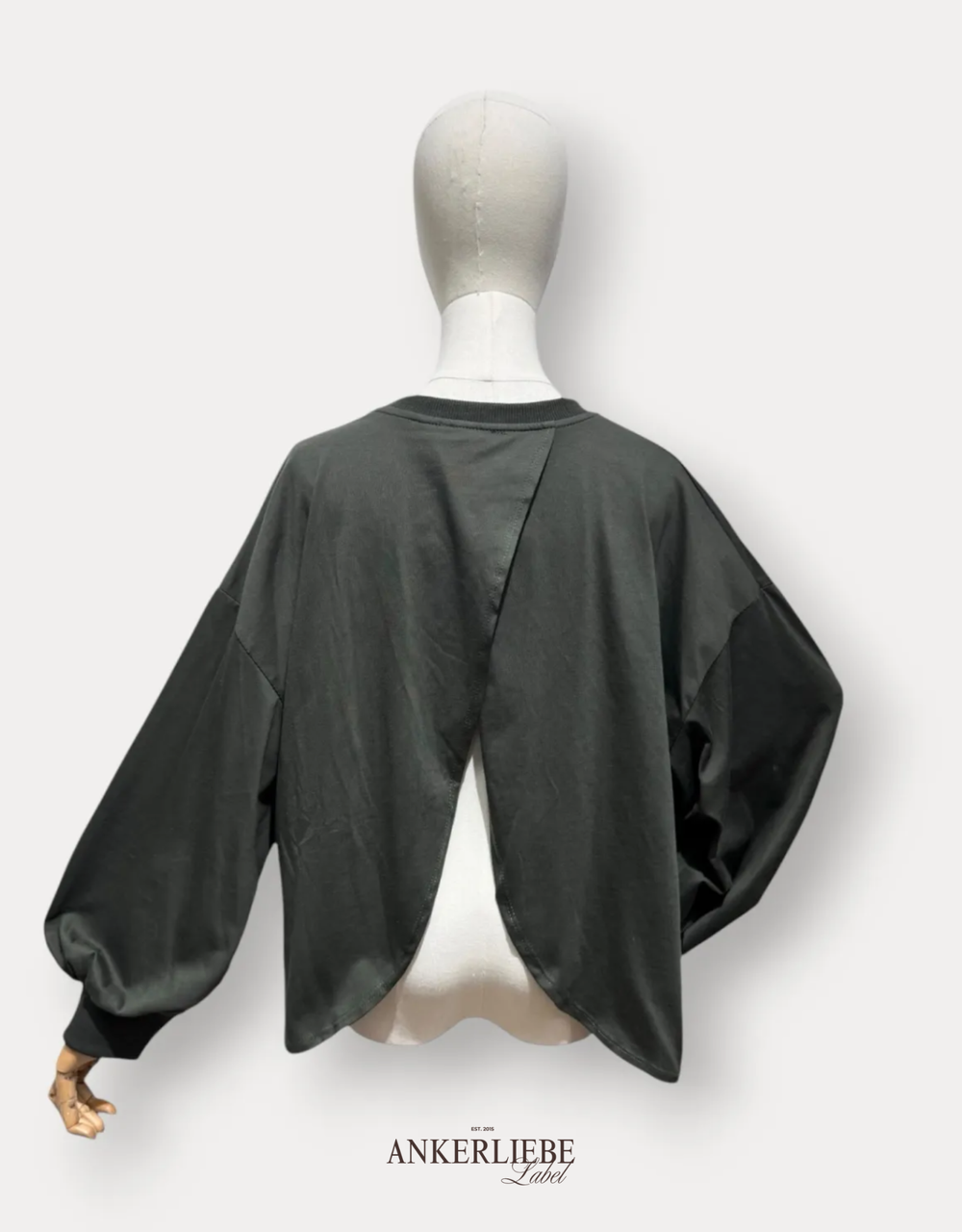 longsleeve mit offenem rücken | khaki