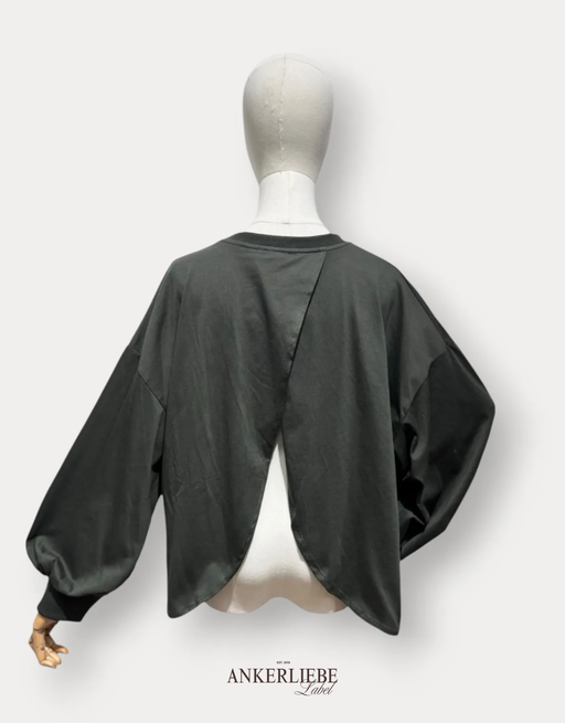 longsleeve mit offenem rücken | khaki