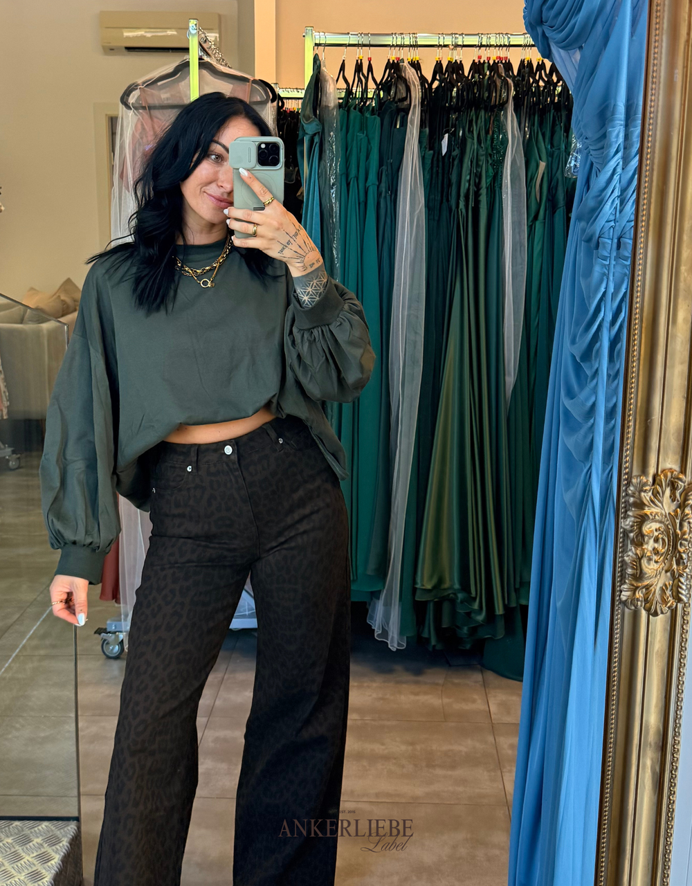 longsleeve mit offenem rücken | khaki