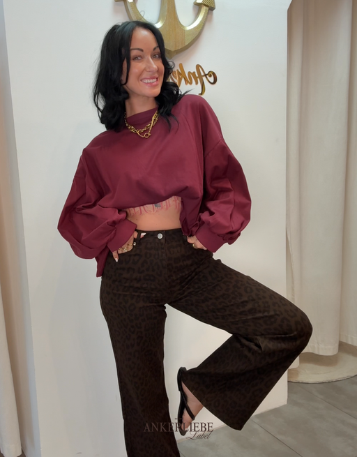 longsleeve mit offenem rücken | burgundy