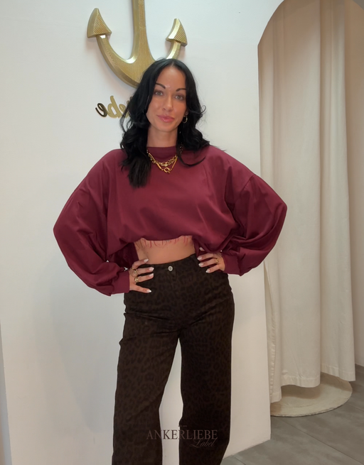 longsleeve mit offenem rücken | burgundy