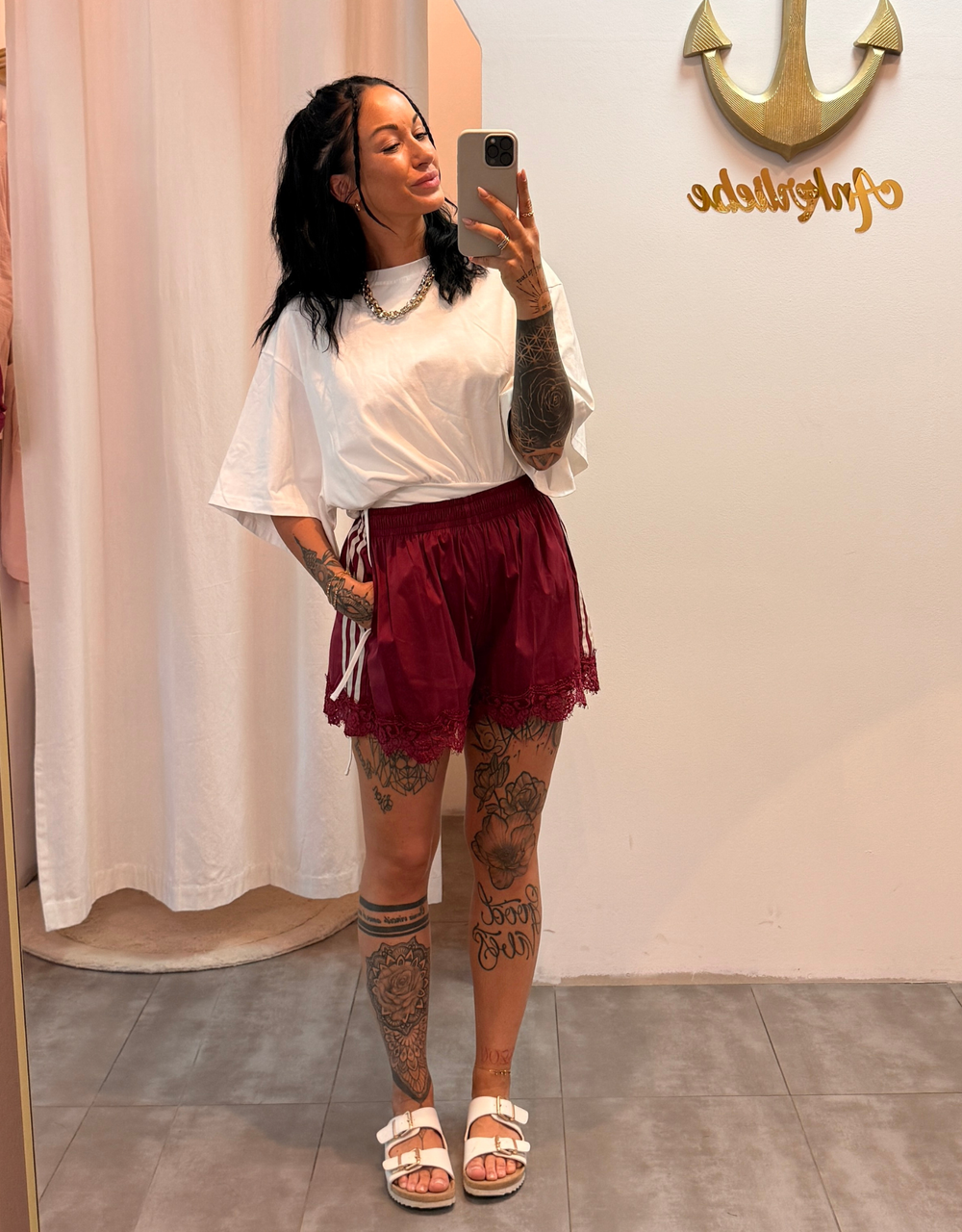 spitzen trackpant | burgund