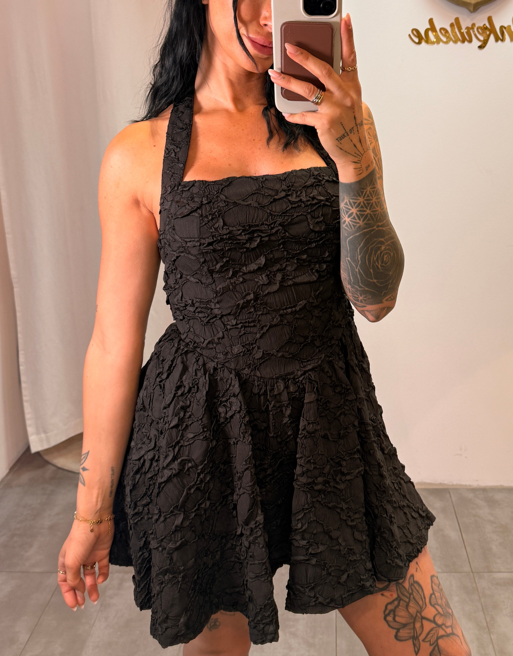 neckholder minikleid | schwarz