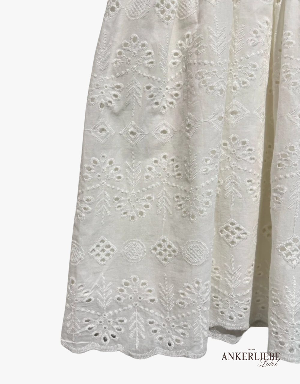 baumwoll sommerkleid embroidery | weiß