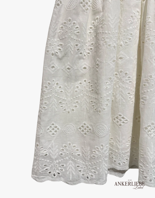 baumwoll sommerkleid embroidery | weiß